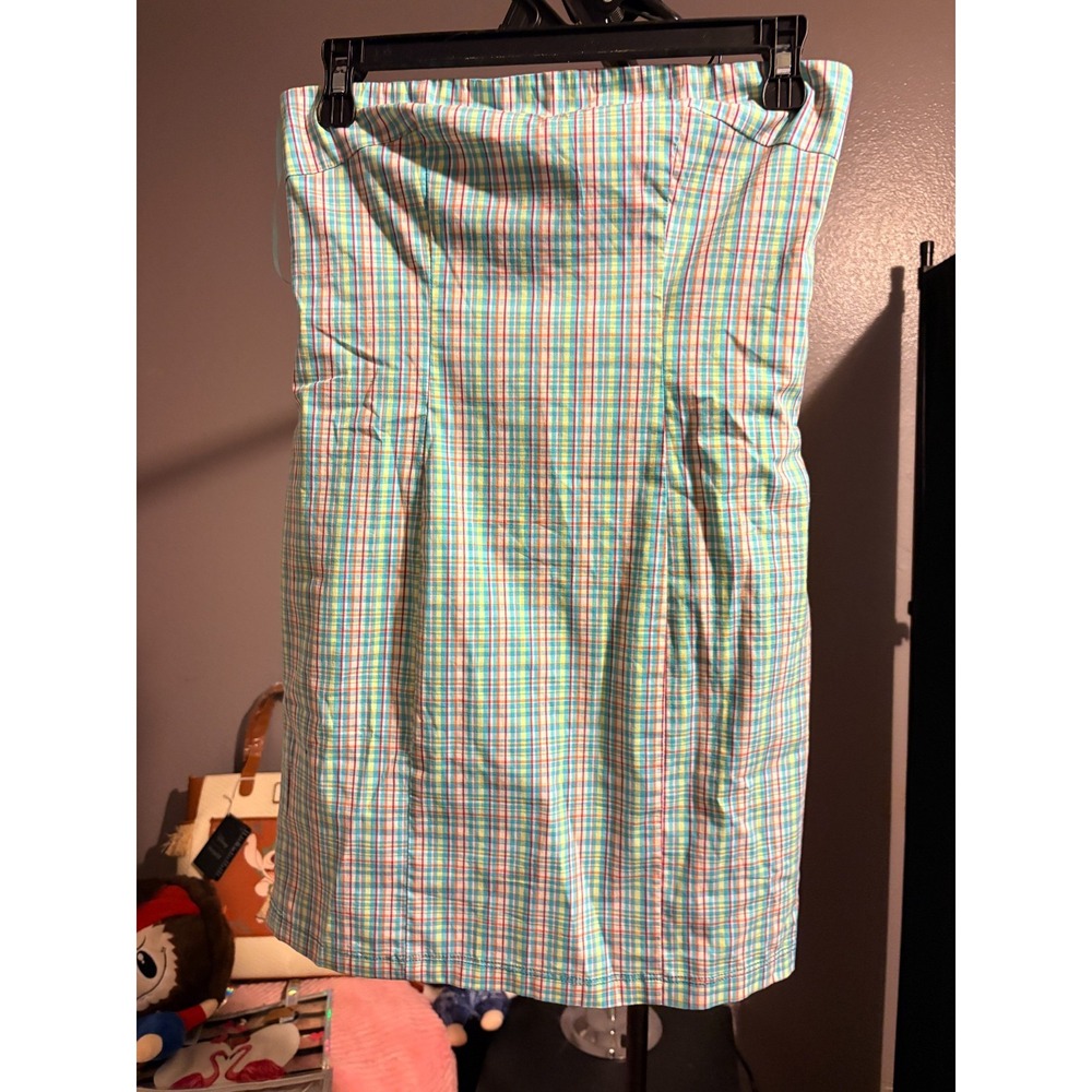 Urban Kimchi Blue Plaid Sleeveless Sun Dress Sz SP